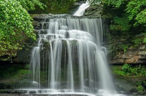 Waterfalls at the village of West Burton, Wensleydale, Yorkshire Dales